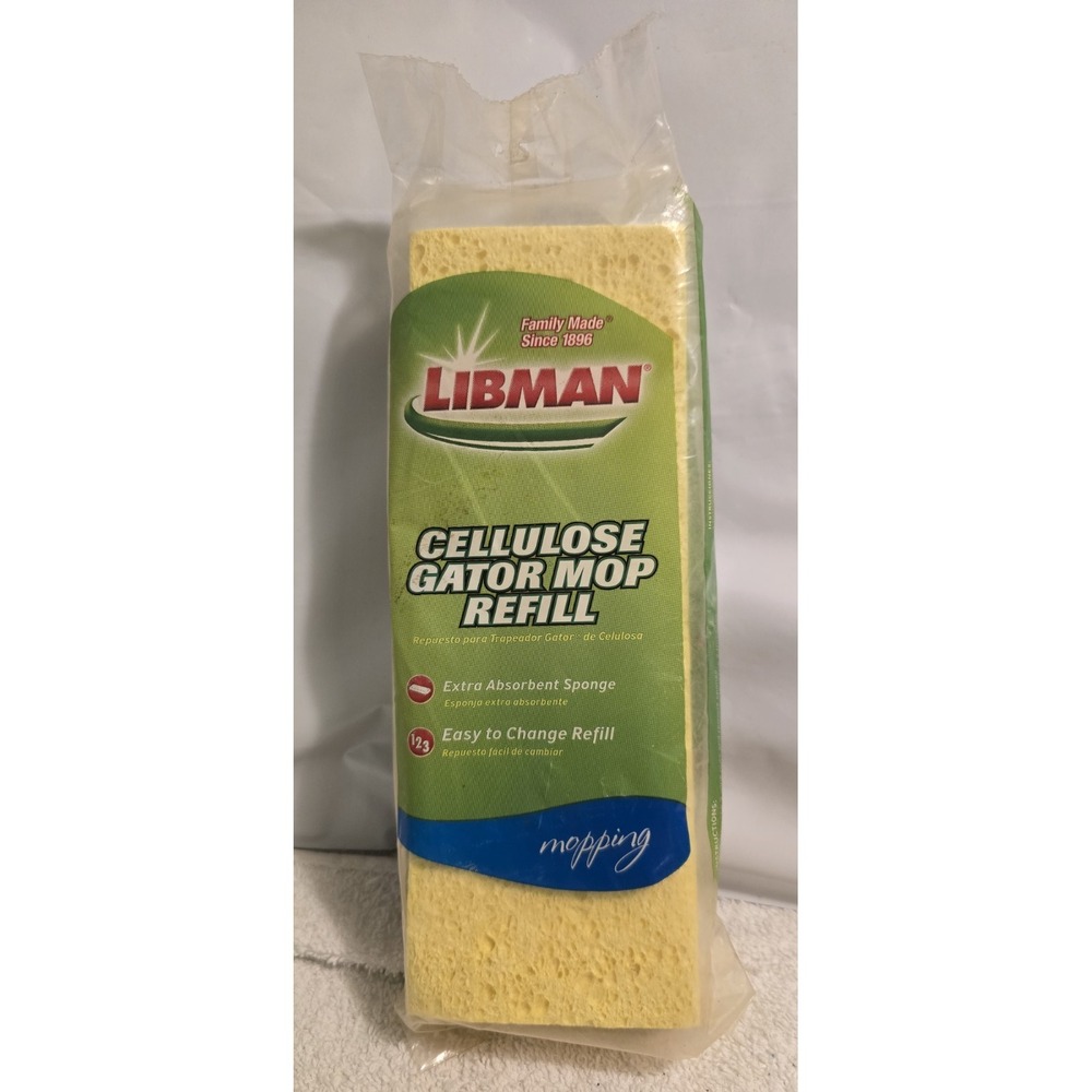 LIBMAN Wet CELLULOSE GATOR‎ MOP REFILLL #02034 Wing Nuts NEW NIP